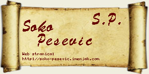 Soko Pešević vizit kartica